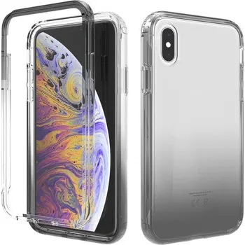 Pouzdro na mobilní telefon Nárazuvzdorné dvoubarevné transparentní pouzdro pro iPhone X / XS - černé