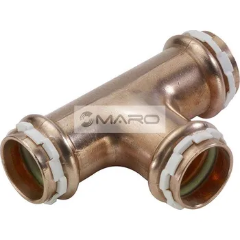 rozdělovač topení KAN-therm T-kus lisovací Cu Solar 18 mm, 2260257001