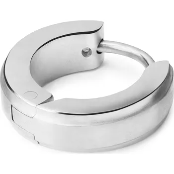 Náušnice Jednoduchý kroužek stříbrné barvy - Lucleon