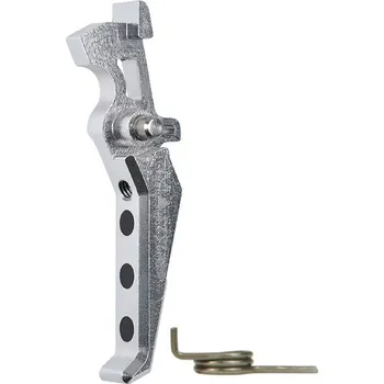 Airsoft MAXX Model CNC spoušť Advanced (style E) pro M4 - stříbná
