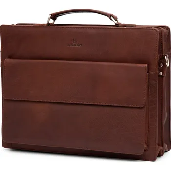 Pánská aktovka Montreal světle hnědá kompaktní kožená aktovka - Lucleon