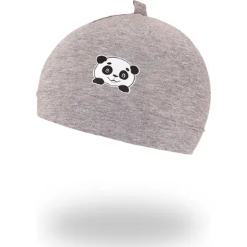 Módní doplněk Little Angel Čepice tenká obrázek Outlast® - šedý melír/panda Velikost: 2 | 39-41 cm