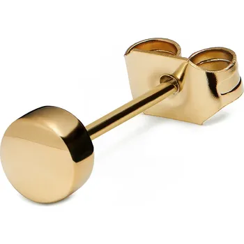 Náušnice 4mm ocelová náušnice pecka zlaté barvy - Lucleon