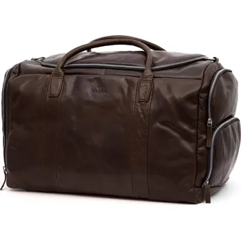 Sportovní taška Montreal velká hnědá kožená sportovní taška - Lucleon