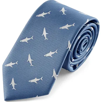 Zoikos | 7cm modrá kravata se žraloky - Trendhim