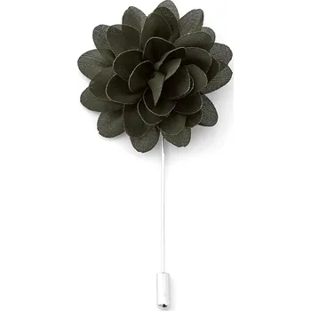 Brož Tmavě zelená květina do klopy - Warren Asher