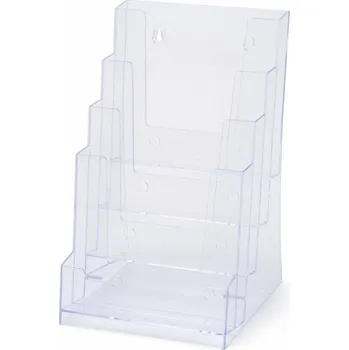 Stojánek na letáky formátu A5, 4 kapsy, čirá