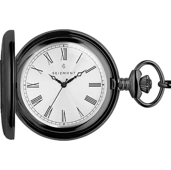 Hodinky Altair | Černé kapesní hodinky s průzorem - Seizmont