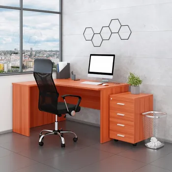 Zahradní sestava Sestava kancelářského nábytku SimpleOffice 2, 140 cm, levá, třešeň