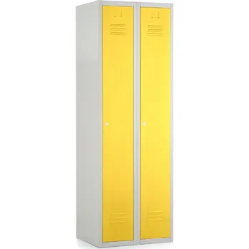Šatní skříň Kovová šatní skříňka, 60 x 50 x 180 cm, cylindrický zámek, žlutá - ral 1023