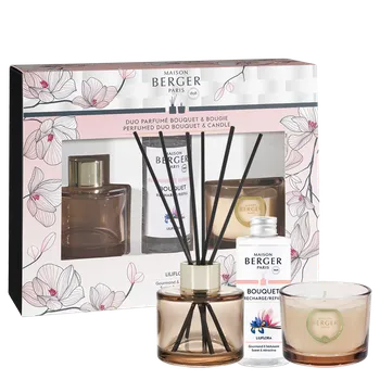 Svíčka MAISON BERGER PARIS Maison Berger – Dárková sada DUO vonný difuzér a svíčka Bolero s vůní Liliflora, Nude
