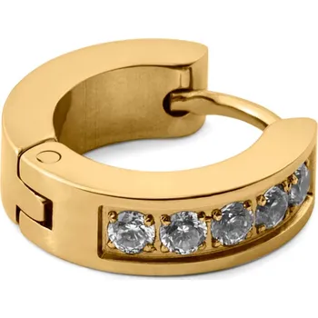 Náušnice Floyd náušnice kroužek zlaté barvy se zirkony - Lucleon