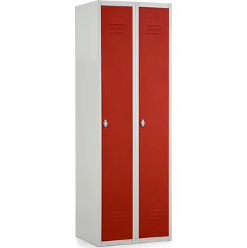 Šatní skříň Kovová šatní skříňka, 60 x 50 x 180 cm, otočný zámek, červená - ral 3000