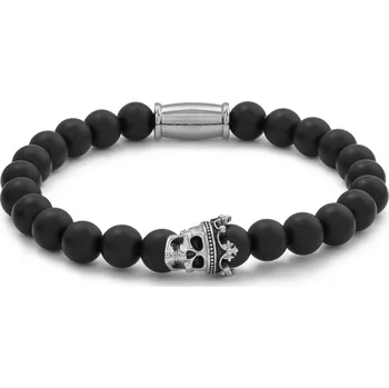 Náramek Vasilios náramek z onyxu stříbrné barvy - Lucleon