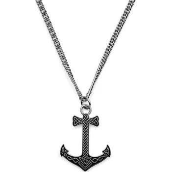 Náhrdelník Evan Joseph matný náhrdelník s kotvou stříbrné barvy - Lucleon