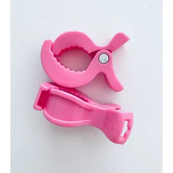 Klip na kočárek růžový tmavší