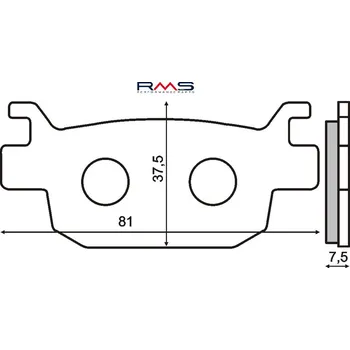 Brzdová destička Brzdové destičky RMS 225102560 organické HONDA SH 300 i 2007-2016