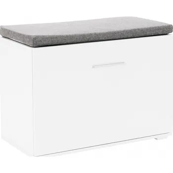 Komoda Lavice s botníkem, bílá/šedá, BOKSA