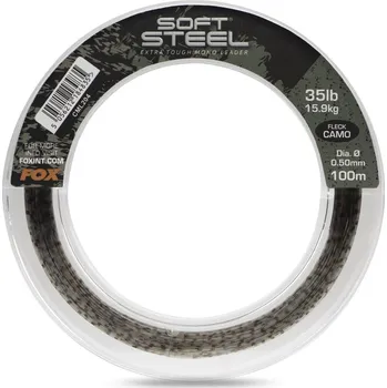 Fox Vlasec Soft Steel Fleck Camo Leader 35lb (15.9kg) 0.50mm x 100m