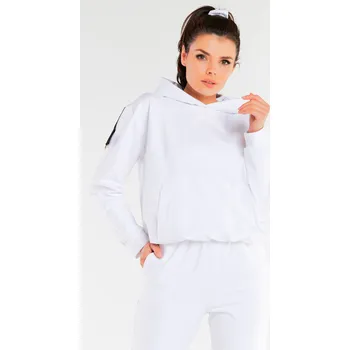 Dámská mikina Klokaní mikina s kapucí volného střihu M248 Barva: Bílá, Velikost: L/XL