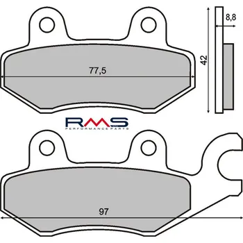 Brzdová destička Brzdové destičky RMS 225100350 organické HONDA CB 125 F 2015-2016