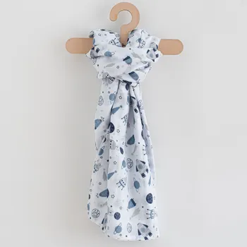 látková plena Mušelínová plena New Baby 120x120 cm vesmír