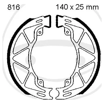 Brzda pro motocykl Sada brzdových čelistí EBC 816 neobsahuje pružiny PIAGGIO/VESPA Liberty 125 IGET 3V 2016-2018