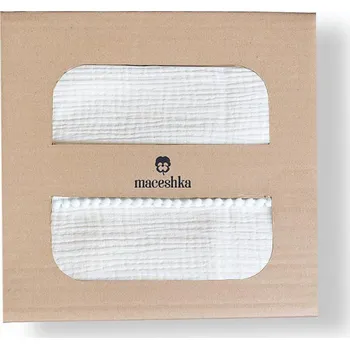 Povlečení Maceshka Mušelínové povlečení Nature s ozdobným okrajem, ecru-pompony