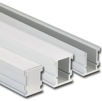 LED páska Nášlapný hliníkový profil McLED BK 21x26mm s mléčným difuzorem 2m ML-761.012.07.2