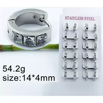 Náušnice Náušnice chirurgická ocel kroužky s kamínky 7629