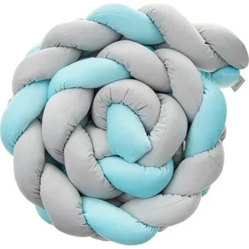 Příslušenství pro dětskou postel a kolébku Mantinel do postýlky cop Belisima samet šedo modrý