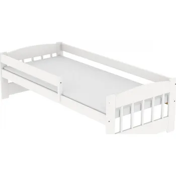 Dětská postel Postel Edík z masivu borovice 180/80 cm - BÍLÁ + rošt ZDARMA