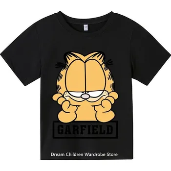 Dívčí tričko Dětské bavlněné tričko - Garfield s nápisem Barva: Černá, Velikost: 100/4 roky