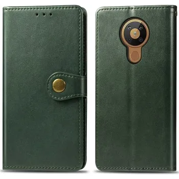 Pouzdro na tablet VSECHNONAMOBIL 22211 LEATHER BUCKLE Peněženkový obal Nokia 5.3 zelený