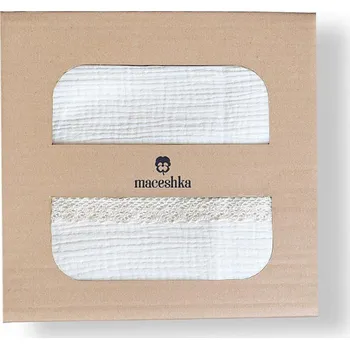 Povlečení Maceshka Mušelínové povlečení Nature s ozdobným okrajem, ecru-krajka