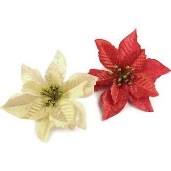 Vánoce Vánoční hvězda Ø14 cm s lurexem, Balení 50 ks, Varianta 1 zlatá sv.