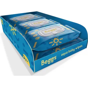 Dětský vlhčený ubrousek Beggs 6x vlhčené splachovatelné ubrousky (64 ks)