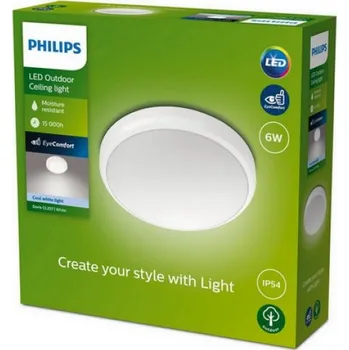 Žárovka Venkovní stropní svítidlo Philips Doris 8719514417939 LED 6W 4000K IP54 bílá
