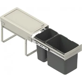 Odpadkový koš Koš odpadkový JC603 30N 1x7l + 1x15l v330mm plnovýsuv soft šedý