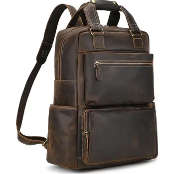 Sportovní batoh Kožený batoh z přírodní kůže NW269 Barva (Varianta): tmavě hnědá