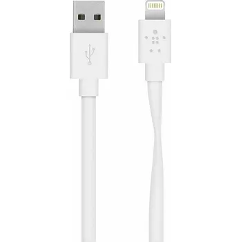 Datový kabel Belkin USB nabíjecí kabel Mixit Flat Lightning To USB white