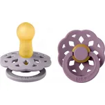 Bibs Dudlíky BOHEME fossil grey/mauve - velikost 1, přír.kaučuk 2ks