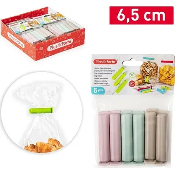 Sáček na potraviny spony na sáčky 6ks 6,5cm