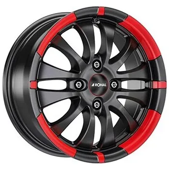 Disk alu-kola RONAL R59 matná 7.5x18, 4x108 ET40, černá matná, červený lem