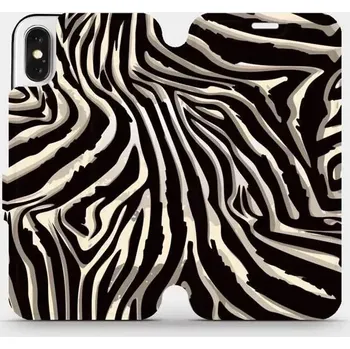 Pouzdro na mobilní telefon Flipové pouzdro Mobiwear na mobil Apple iPhone X - VA31P Zebří vzor - VÝPRODEJ (Parádní flipový kryt, obal, pouzdro Mobiwear na mobilní telefon Apple iPhone X s motivem VA31P Zebří vzor)