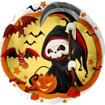 Balónek Premioloon Balonek fóliový Halloween smrtka s kosou, 43 cm