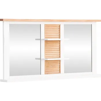 Zrcadlo Sob nábytek Zrcadlo do koupelny z borovice Safari 140x70 cm bílá