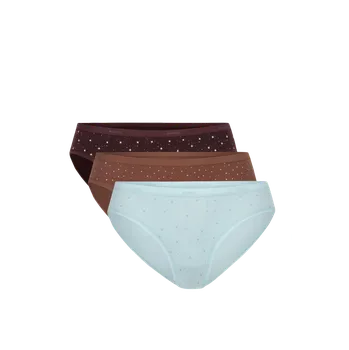 Kalhotky Dámské bavlněné kalhotky Atlantic 3LP-202 3pack S Modrá