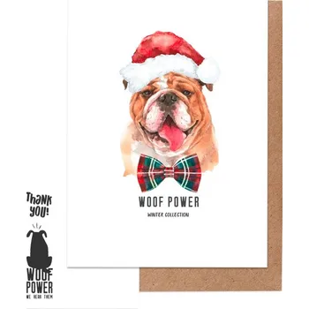 Ginger Paper Přání a placka Buldok Vánoce