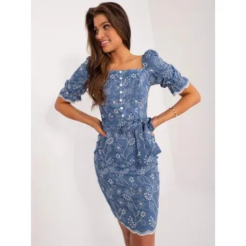 Dámské šaty Dámské šaty s výšivkou tmavě modré